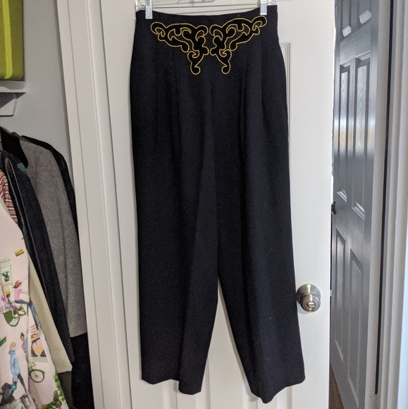 Vintage pants with velvet embroidery - Picture 1 of 6